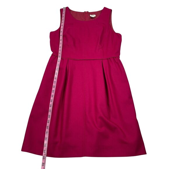 J Crew Women's Sheath Dress Size 8 Raspberry Pink Wool Blend Sleeveless Career - Picture 8 of 10